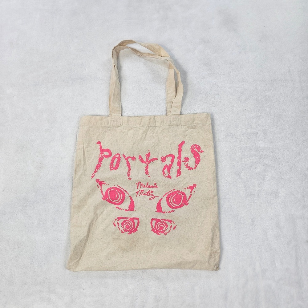 Melanie Martinez Portals Tour Tote Bag Pink Eyes Cream Canvas Cotton Shopper